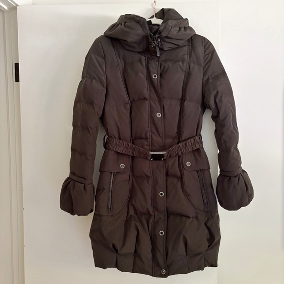 Rud by Rudsak Puffer Winter Coat Belted Dark Olive Green Size S Down Feather - Picture 2 of 10